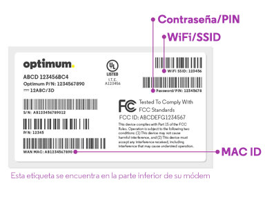 Etiqueta del módem
